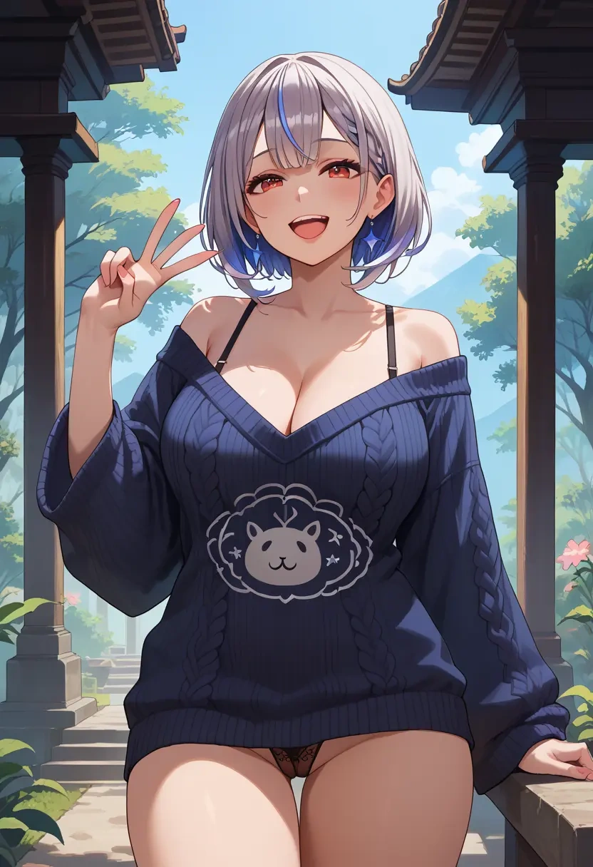 hololive,sakamata_chloe,thong,sweater,sexy  - 