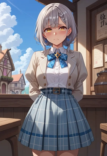 hololive,sakamata_chloe,spring,student uniform,blazer  - AI generated anime art