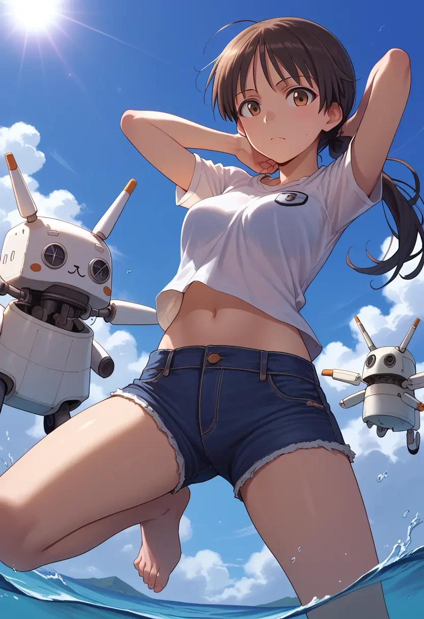 world_witches_series,sakamoto_mio,denim shorts  - 