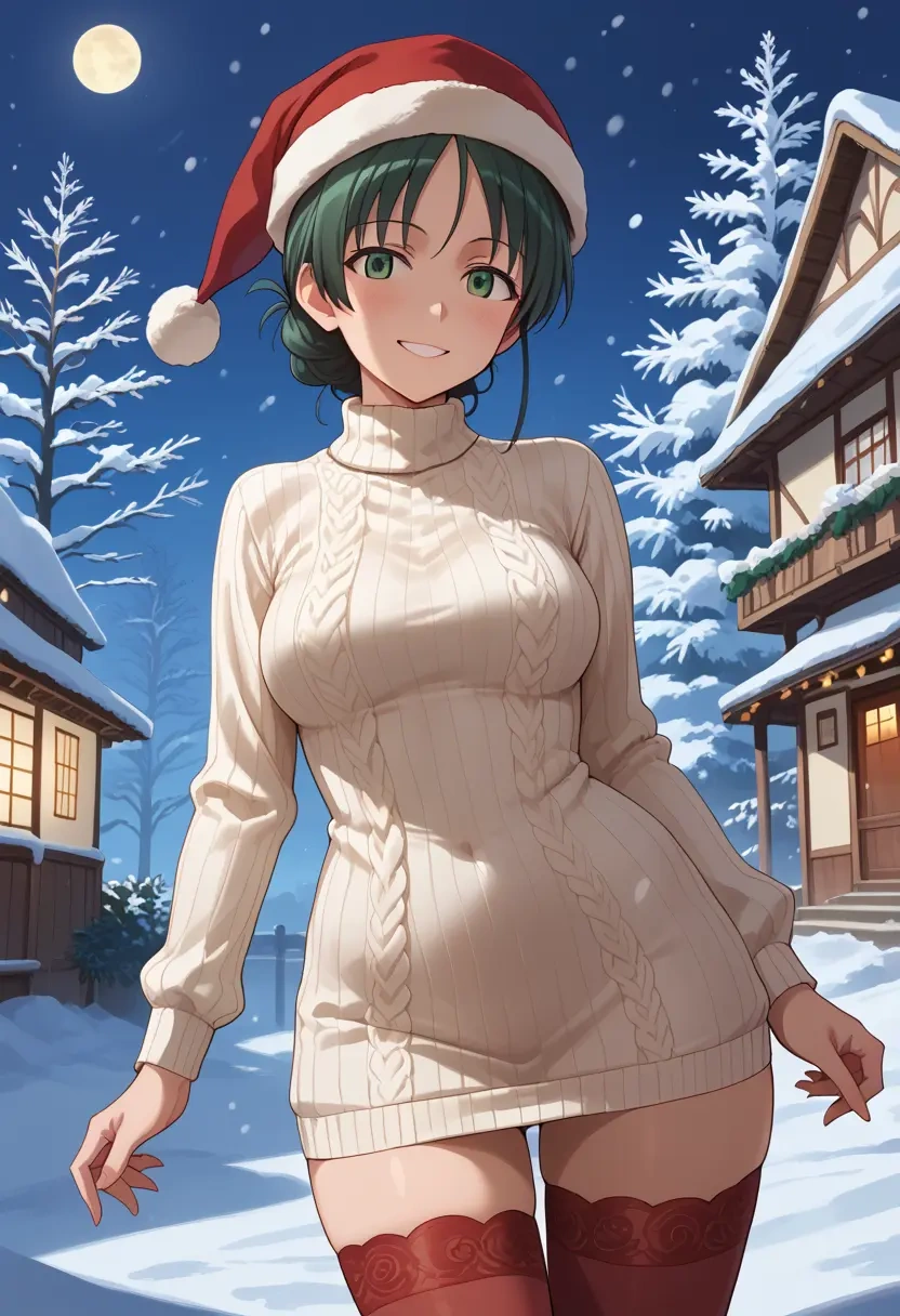 world_witches_series,sakamoto_mio,Christmas,sweater dress,stockings  - 