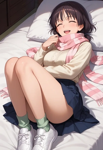 world_witches_series,sakamoto_mio,spring,student uniform,knit sweater  - AI generated anime art