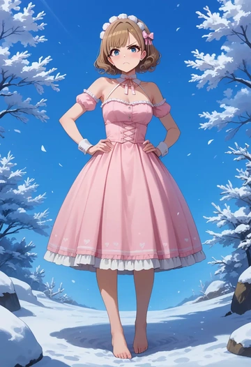 idolmaster,sakuma_mayu,silk slip dress  - AI generated anime art