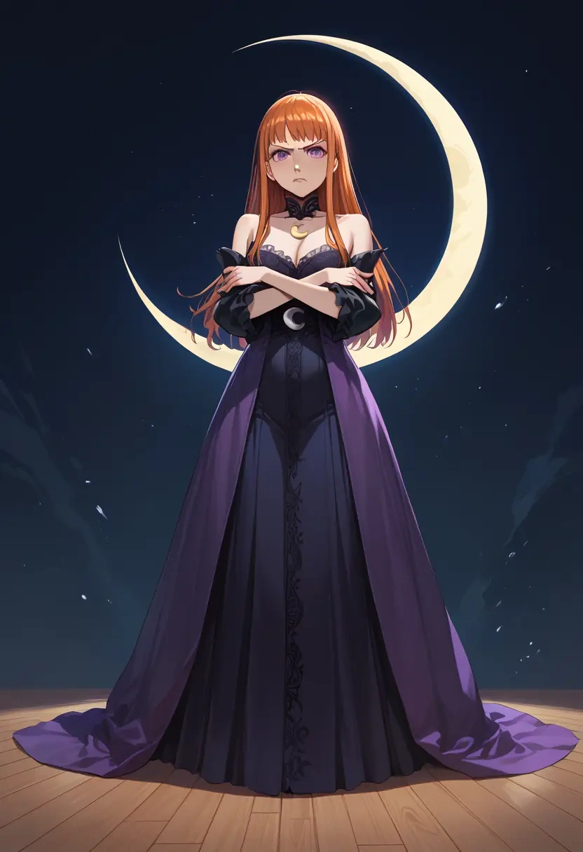 persona,sakura_futaba,gothic priestess gown,high slit,embroidered veil  - 