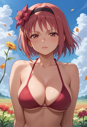 mahou_shoujo_madoka_magica,sakura_kyoko,bikini  - AI generated anime art