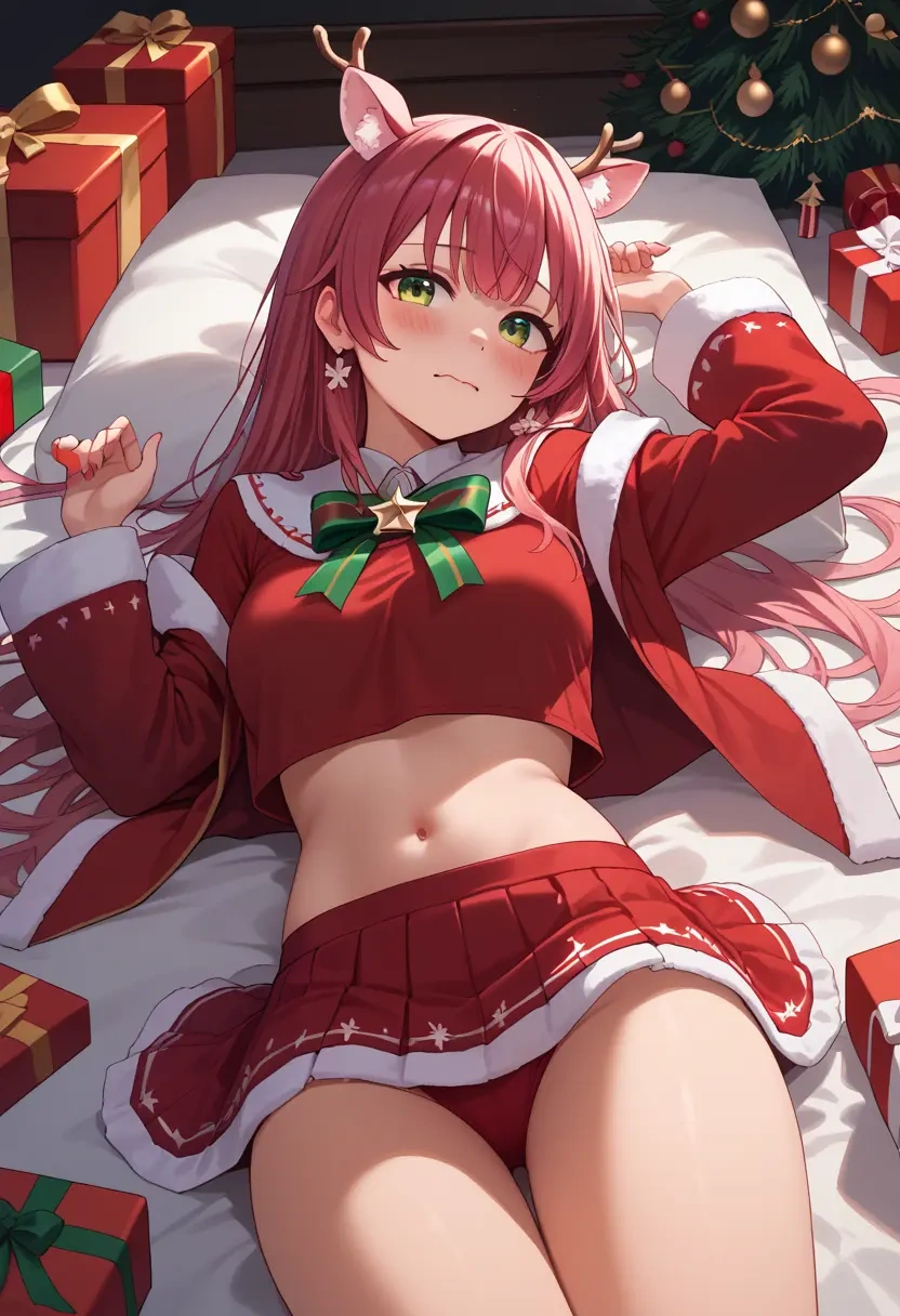 hololive,sakura_miko_(1st_costume),Christmas,skirt  - 