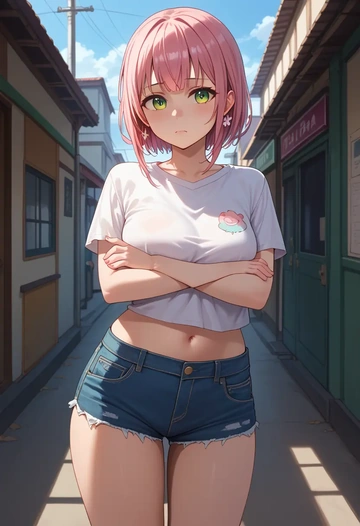 hololive,sakura_miko,denim shorts  - AI generated anime art