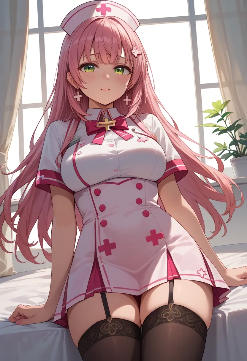 hololive,sakura_miko,nurse pantyhose,mini skirt, sexy  - 