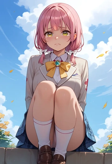 hololive,sakura_miko,spring,student uniform,blazer  - AI generated anime art