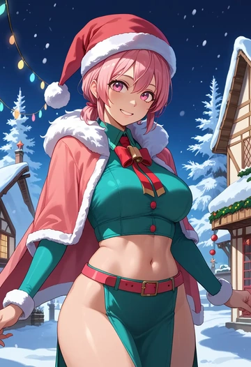 vocaloid,sakura_miku,Christmas,dress  - AI generated anime art