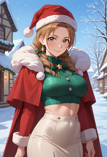 idolmaster,sakuragi_mano,Christmas,dress  - AI generated anime art