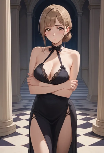 idolmaster,sakuragi_mano,nightdress  - AI generated anime art