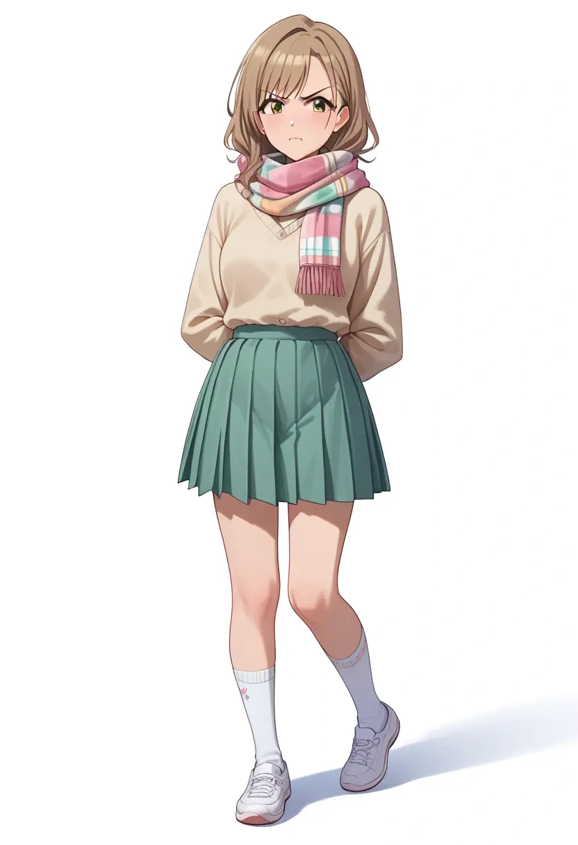 idolmaster,sakuragi_mano,spring,student uniform,knit sweater  - 