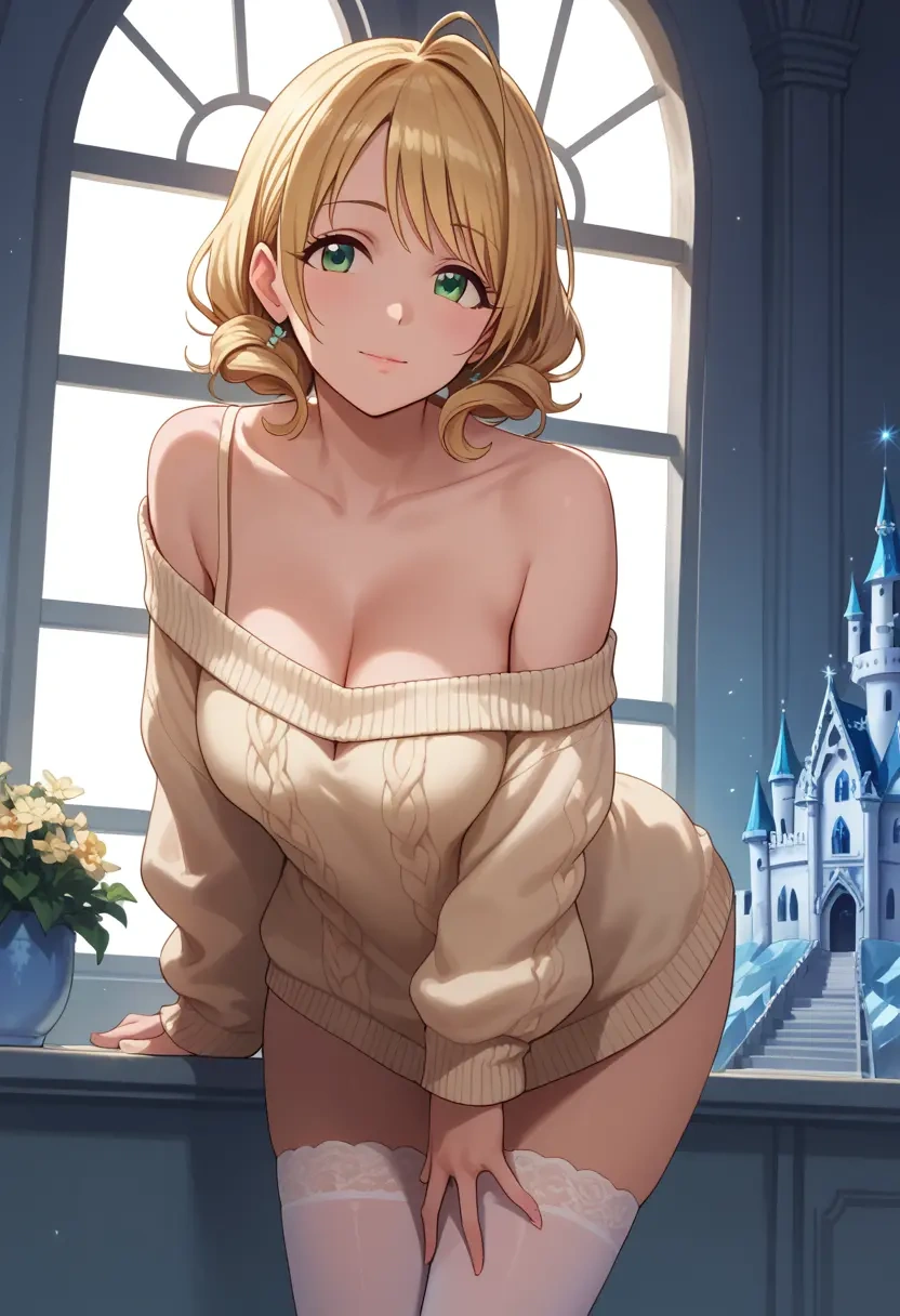 idolmaster,sakurai_momoka,off-shoulder,sweater  - 