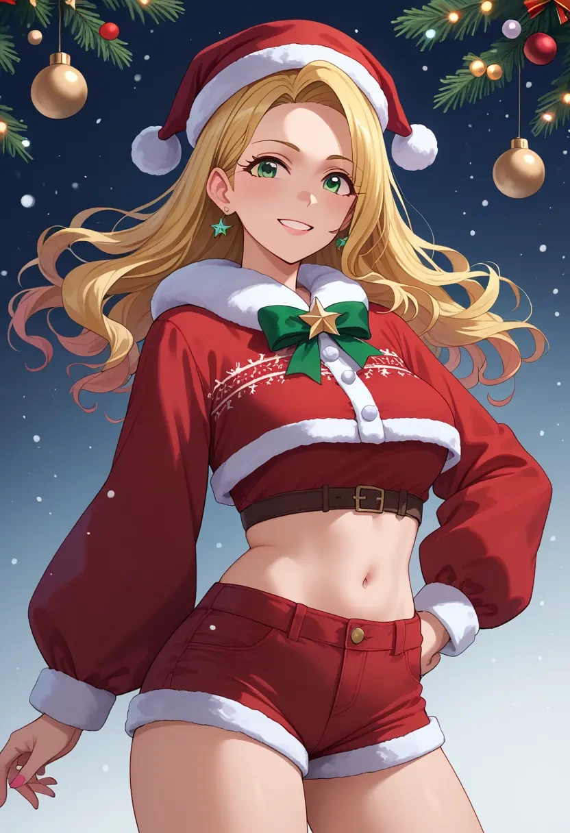 idolmaster,sakurai_momoka,Christmas,red velvet shorts  - 