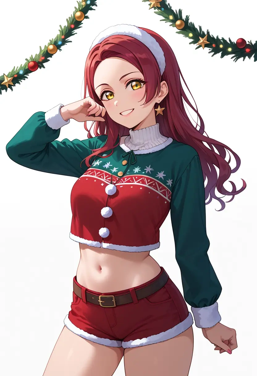 love_live,sakurauchi_riko,Christmas,red velvet shorts  - 