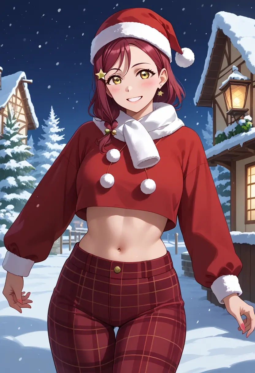 love_live,sakurauchi_riko,Christmas,plaid trousers  - 