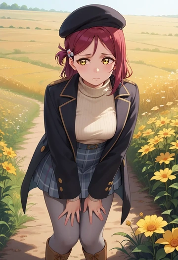 love_live,sakurauchi_riko,winter,student uniform,pea coat  - AI generated anime art