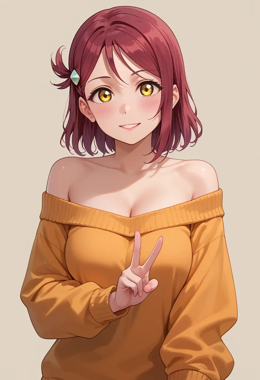 love_live,sakurauchi_riko,orange,sweater  - 