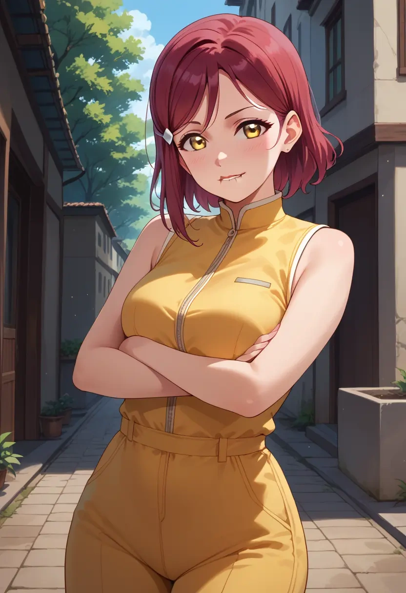 love_live,sakurauchi_riko,jumpsuit,sleeveless,flare pants  - 