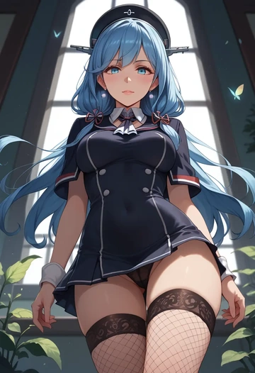 kantai_collection,samidare_(kancolle),secretary,stockings,sexy, panties  - AI generated anime art