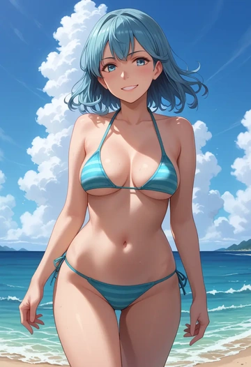 kantai_collection,samidare_(kancolle),bikini,rainbow-colored,sexy  - AI generated anime art