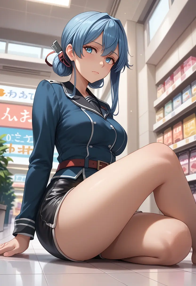 kantai_collection,samidare_(kancolle),leather,shorts  - 