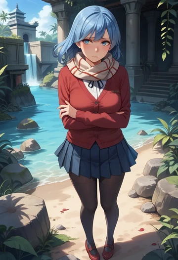 kantai_collection,samidare_(kancolle),winter,student uniform,cardigan  - AI generated anime art