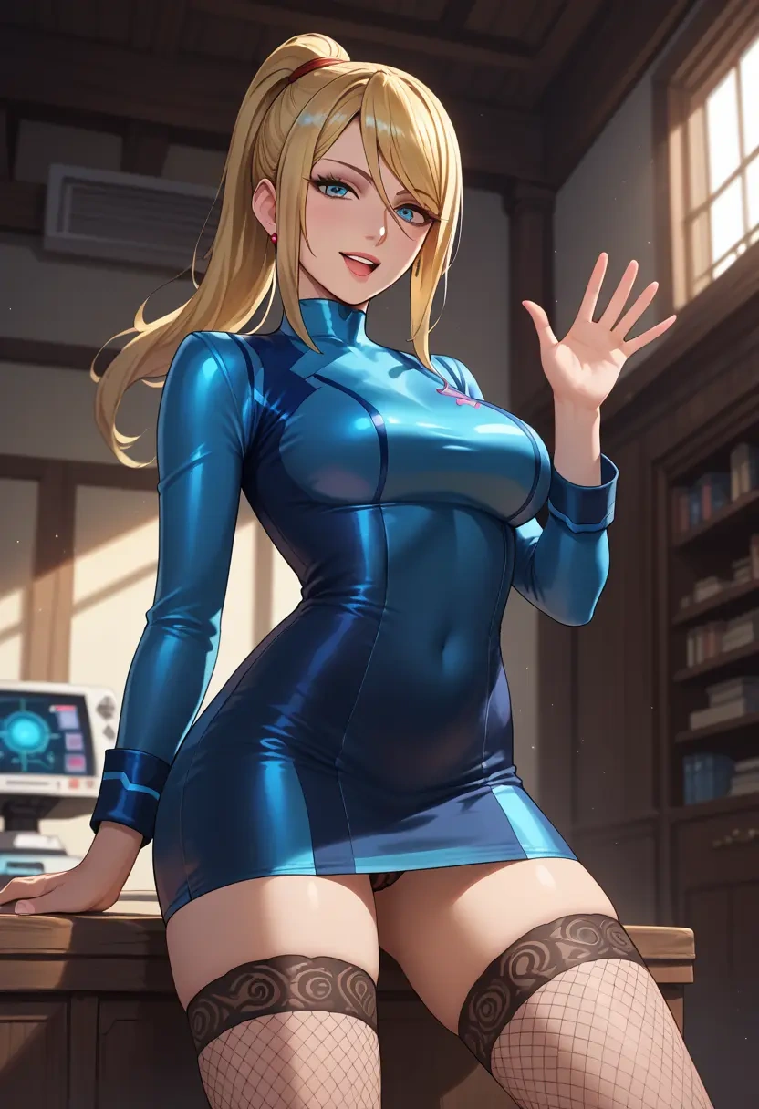 metroid,samus_aran,secretary,stockings,sexy, panties  - 