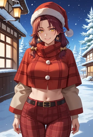 touken_ranbu,saniwa_(touken_ranbu),Christmas,plaid trousers  - AI generated anime art