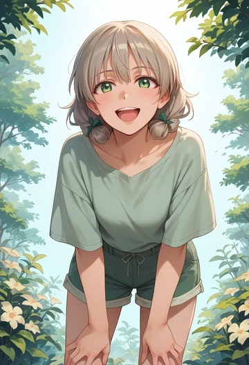 world_witches_series,sanya_v._litvyak,graphic tee,shorts,sneakers  - AI generated anime art