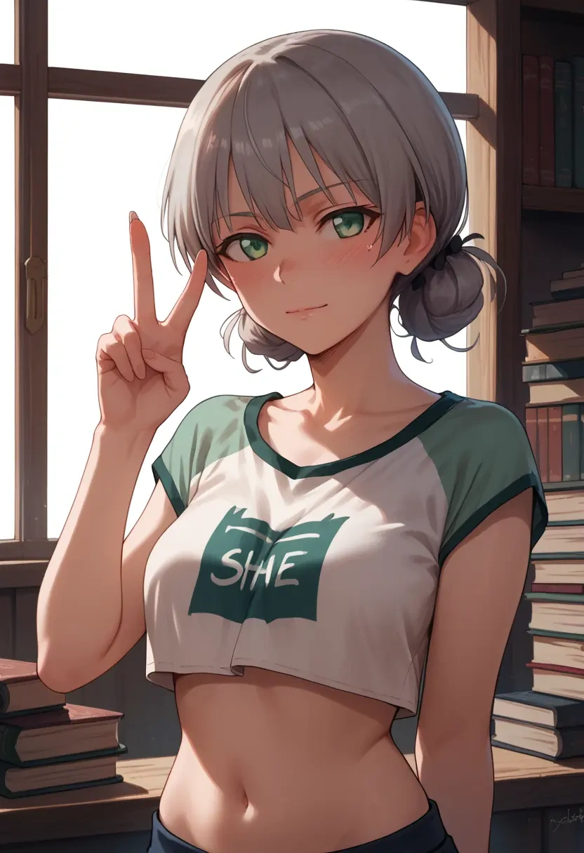 world_witches_series,sanya_v._litvyak,crop top,athletic shorts  - 