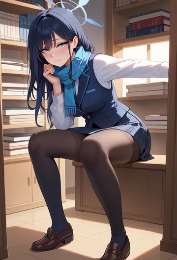 blue_archive,saori_(blue_archive),winter,student uniform,vest  - AI generated anime art