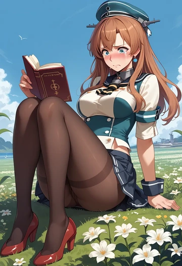 kantai_collection,saratoga_(kancolle),shorts, pantyhose  - AI generated anime art