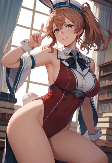 kantai_collection,saratoga_(kancolle),bunny girl  - AI generated anime art