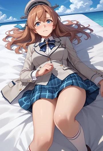 kantai_collection,saratoga_(kancolle),spring,student uniform,blazer  - AI generated anime art