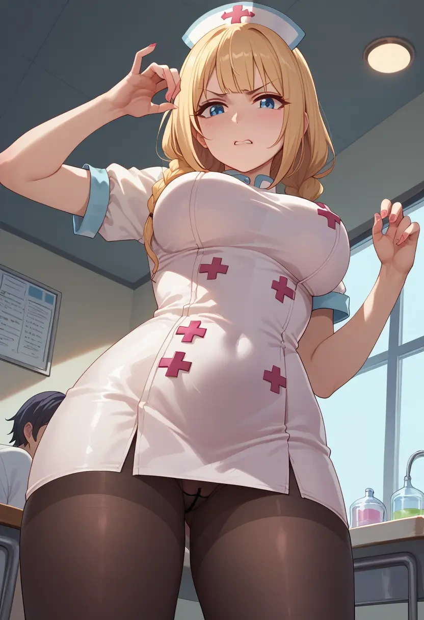 princess_connect,saren_(princess_connect),nurse pantyhose,mini skirt, sexy  - 