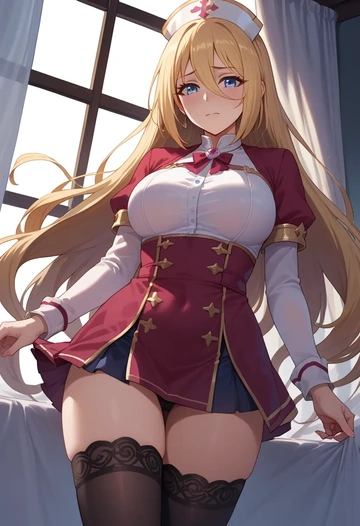 princess_connect,saren_(princess_connect),nurse pantyhose,mini skirt, sexy  - AI generated anime art