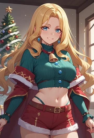 princess_connect,saren_(princess_connect),Christmas,red velvet shorts  - AI generated anime art