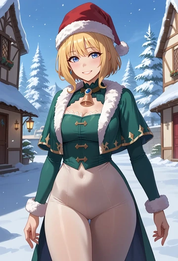 princess_connect,saren_(princess_connect),Christmas,dress  - AI generated anime art