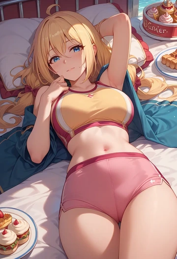 princess_connect,saren_(princess_connect),tankini top,board shorts  - AI generated anime art