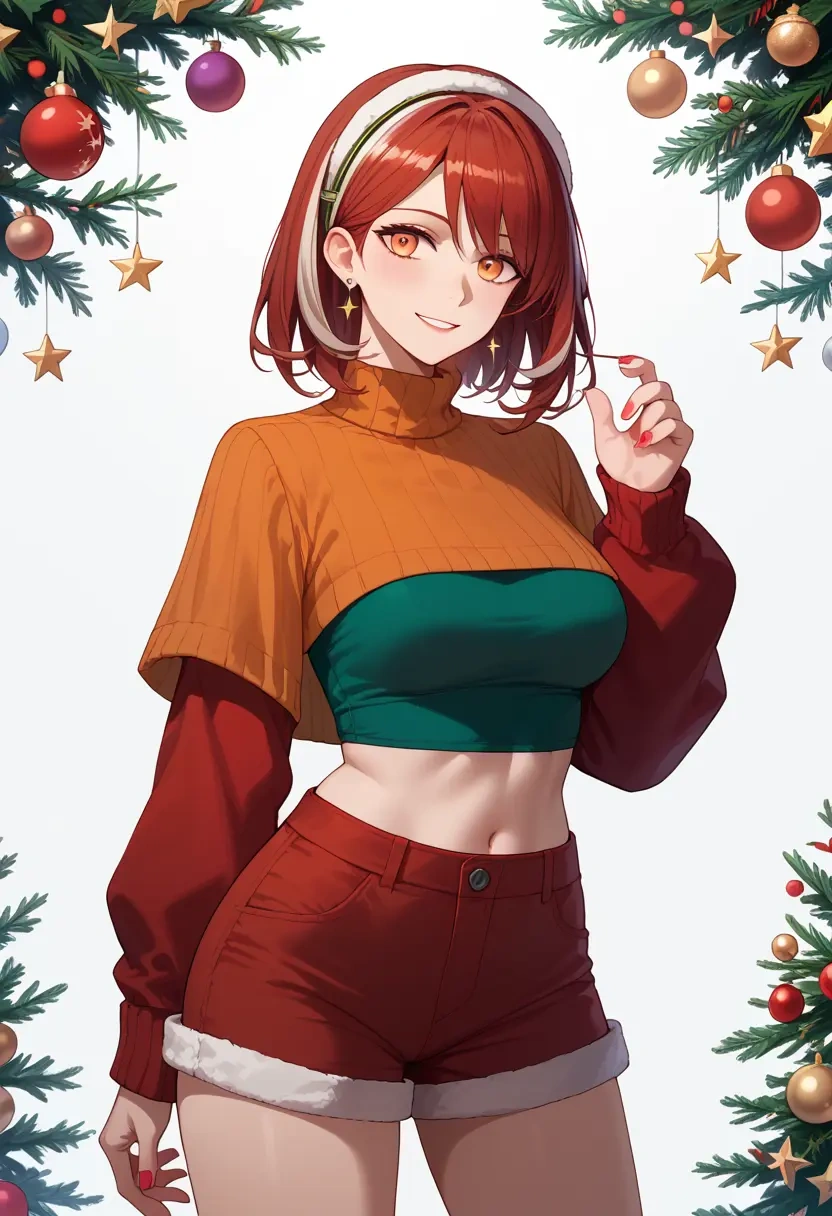 arknights,saria_(arknights),Christmas,red velvet shorts  - 