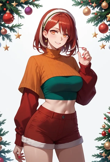 arknights,saria_(arknights),Christmas,red velvet shorts  - AI generated anime art