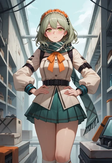 arknights,saria_(arknights),spring,student uniform,blouse  - AI generated anime art