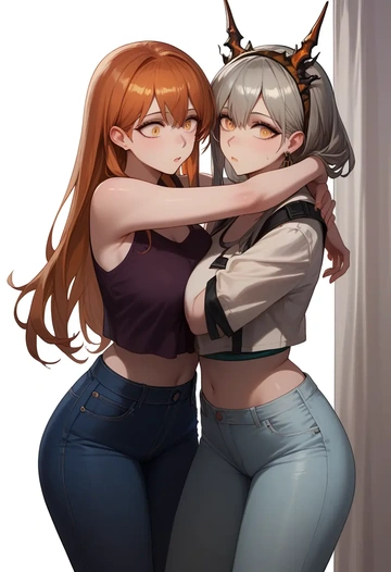 arknights,saria_(arknights),crop top  - AI generated anime art