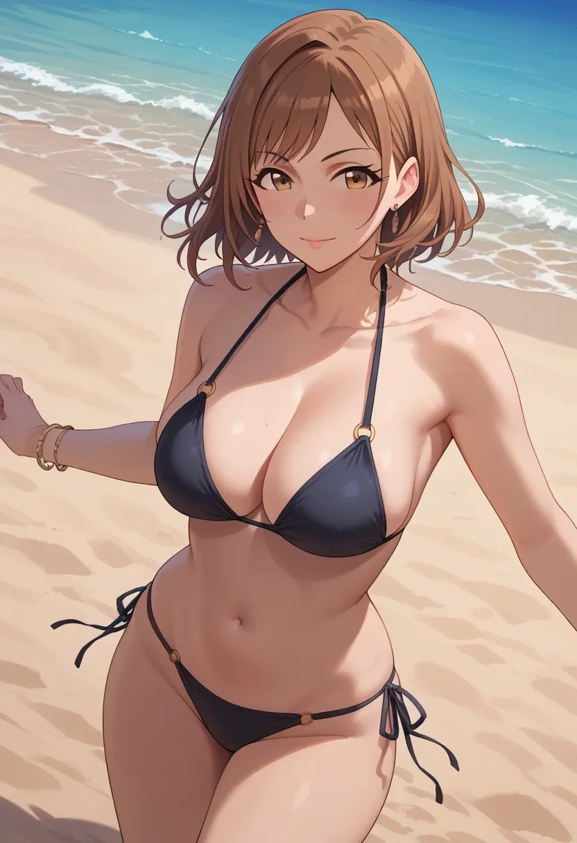 idolmaster,sasaki_chie,black bikini  - 