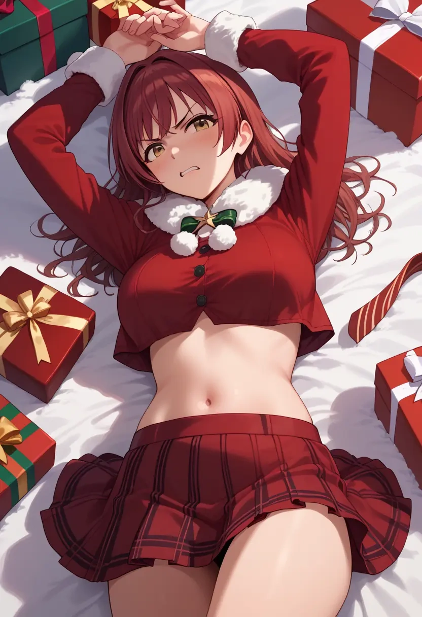 idolmaster,sasaki_chie,Christmas,skirt  - 