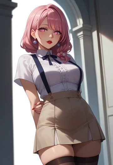 nijisanji,sasaki_saku,secretary,stockings  - AI generated anime art