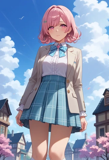 nijisanji,sasaki_saku,spring,student uniform,blazer  - AI generated anime art