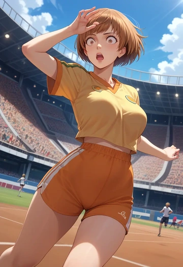 persona,satonaka_chie,athletic  - AI generated anime art