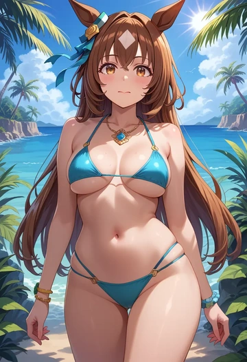 umamusume,satono_diamond_(umamusume),tiny bikini,sexy  - AI generated anime art